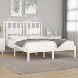 Vidaxl bedframe massief grenenhout wit 135x190 cm 4ft6 double