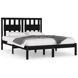 Vidaxl bedframe massief grenenhout zwart 140x190 cm