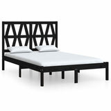 Vidaxl bedframe massief grenenhout zwart 140x190 cm