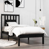 Vidaxl bedframe massief hout zwart 75x190 cm