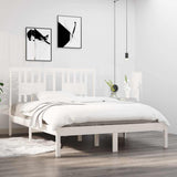 Vidaxl bedframe massief hout wit 135x190 cm