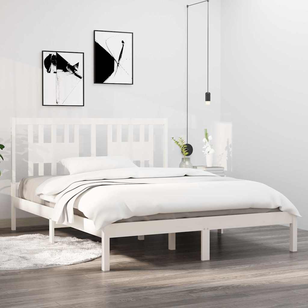 Vidaxl bedframe massief grenenhout wit 140x200 cm