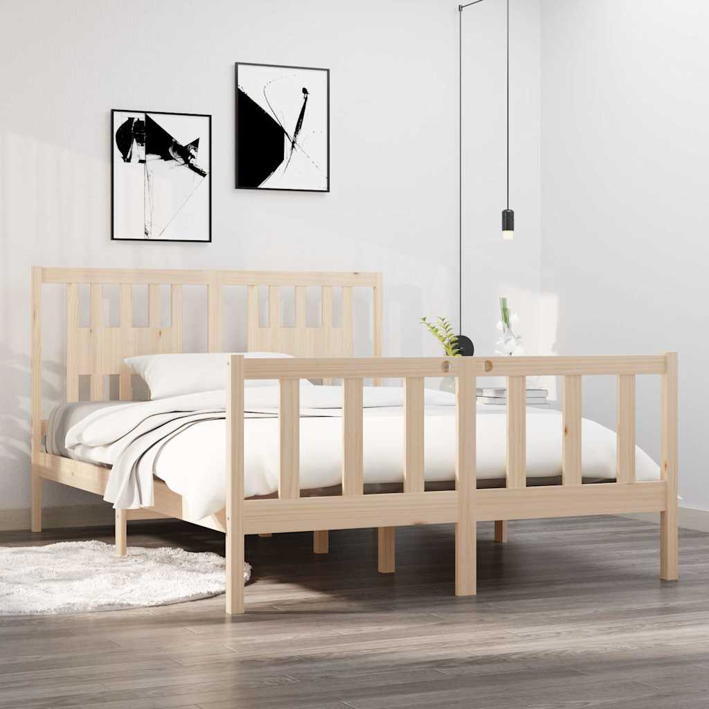 Vidaxl bedframe massief hout 135x190 cm