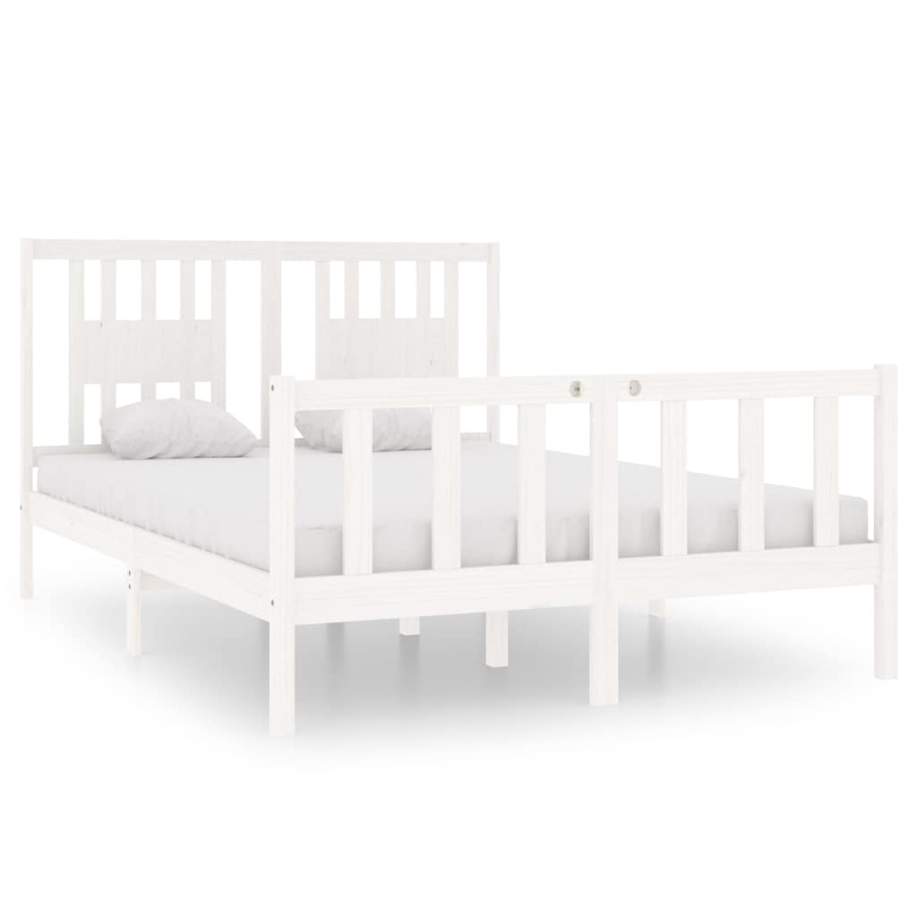 Vidaxl bedframe massief hout wit 135x190 cm