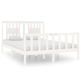 Vidaxl bedframe massief hout wit 140x190 cm
