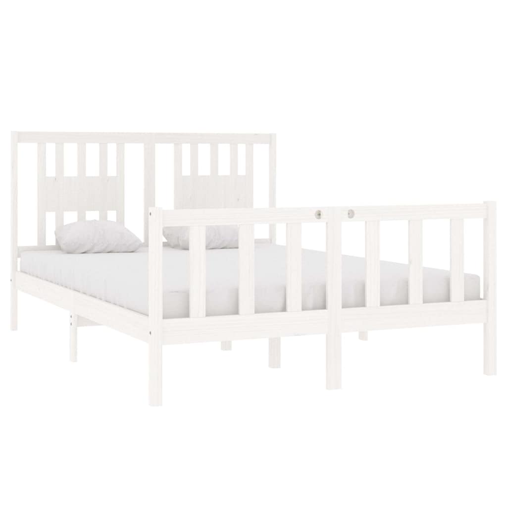 Vidaxl bedframe massief hout wit 140x190 cm