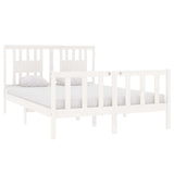 Vidaxl bedframe massief hout wit 140x190 cm