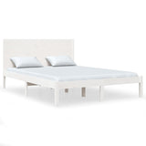 Vidaxl bedframe zonder matras massief grenenhout wit 140x190 cm