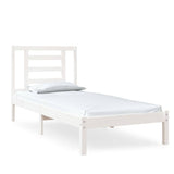 Vidaxl bedframe massief hout wit 75x190 cm