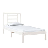 Vidaxl bedframe massief hout wit 75x190 cm