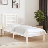 Vidaxl bedframe massief hout wit 75x190 cm