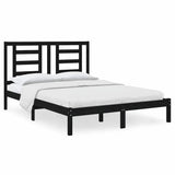 Vidaxl bedframe massief grenenhout zwart 140x190 cm