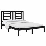 Vidaxl bedframe massief grenenhout zwart 140x190 cm