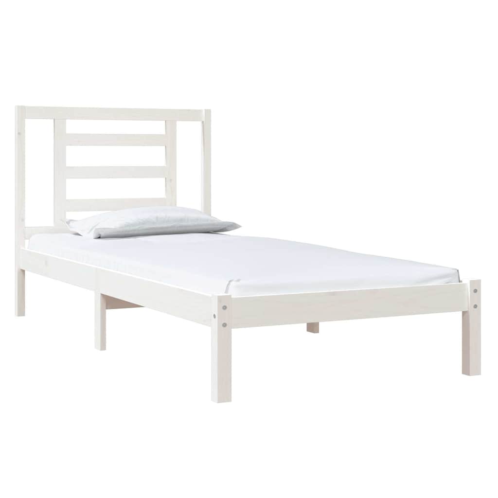 Vidaxl bedframe zonder matras massief grenenhout wit 90x200 cm