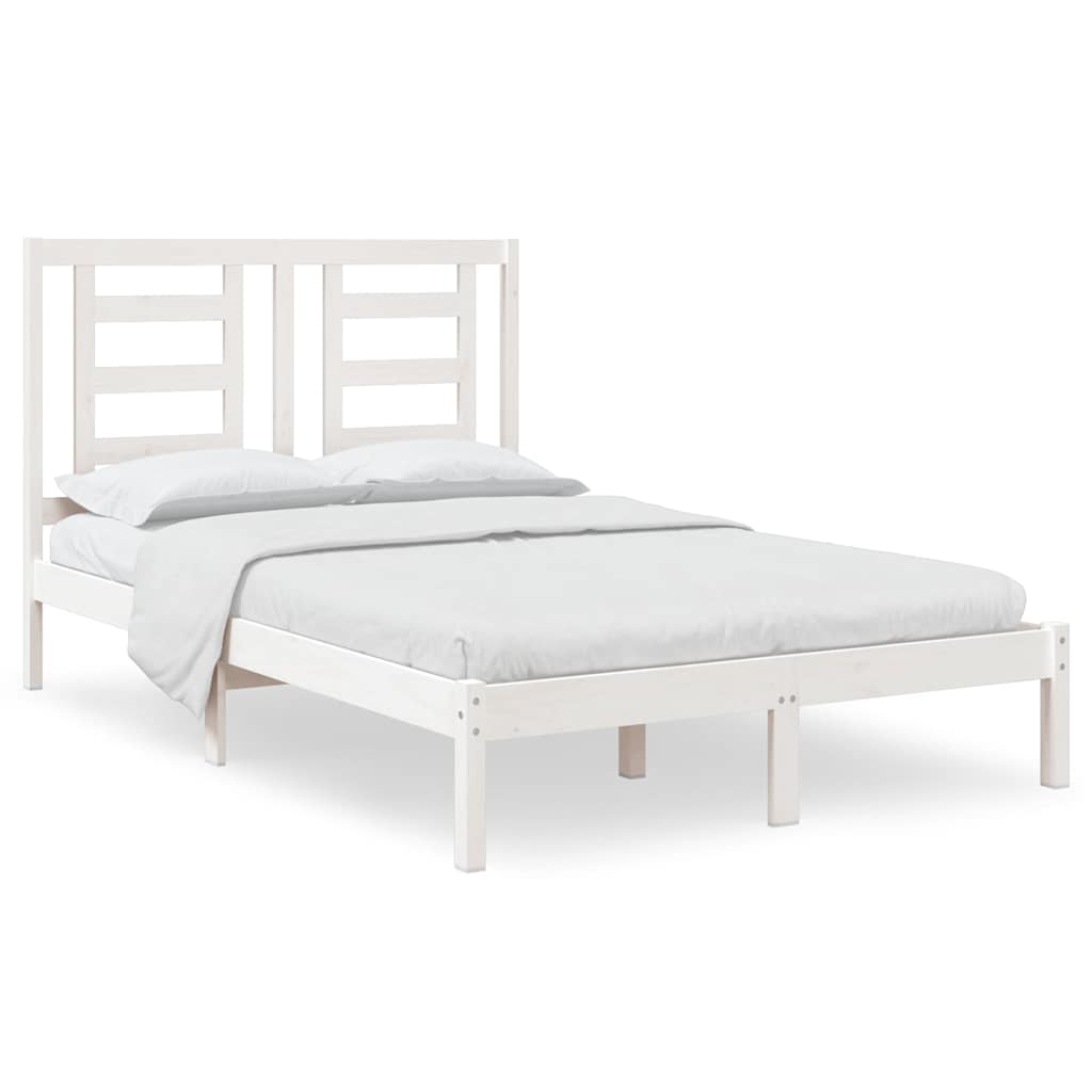 Vidaxl bedframe zonder matras massief grenenhout wit 120x200 cm