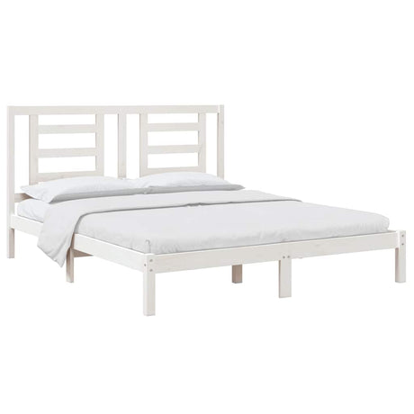 Vidaxl bedframe zonder matras massief grenenhout wit 160x200 cm