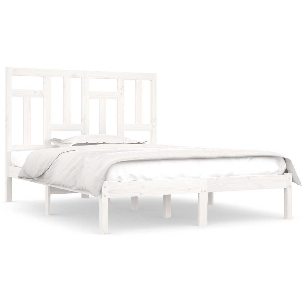 Vidaxl bedframe zonder matras massief grenenhout wit 140x190 cm