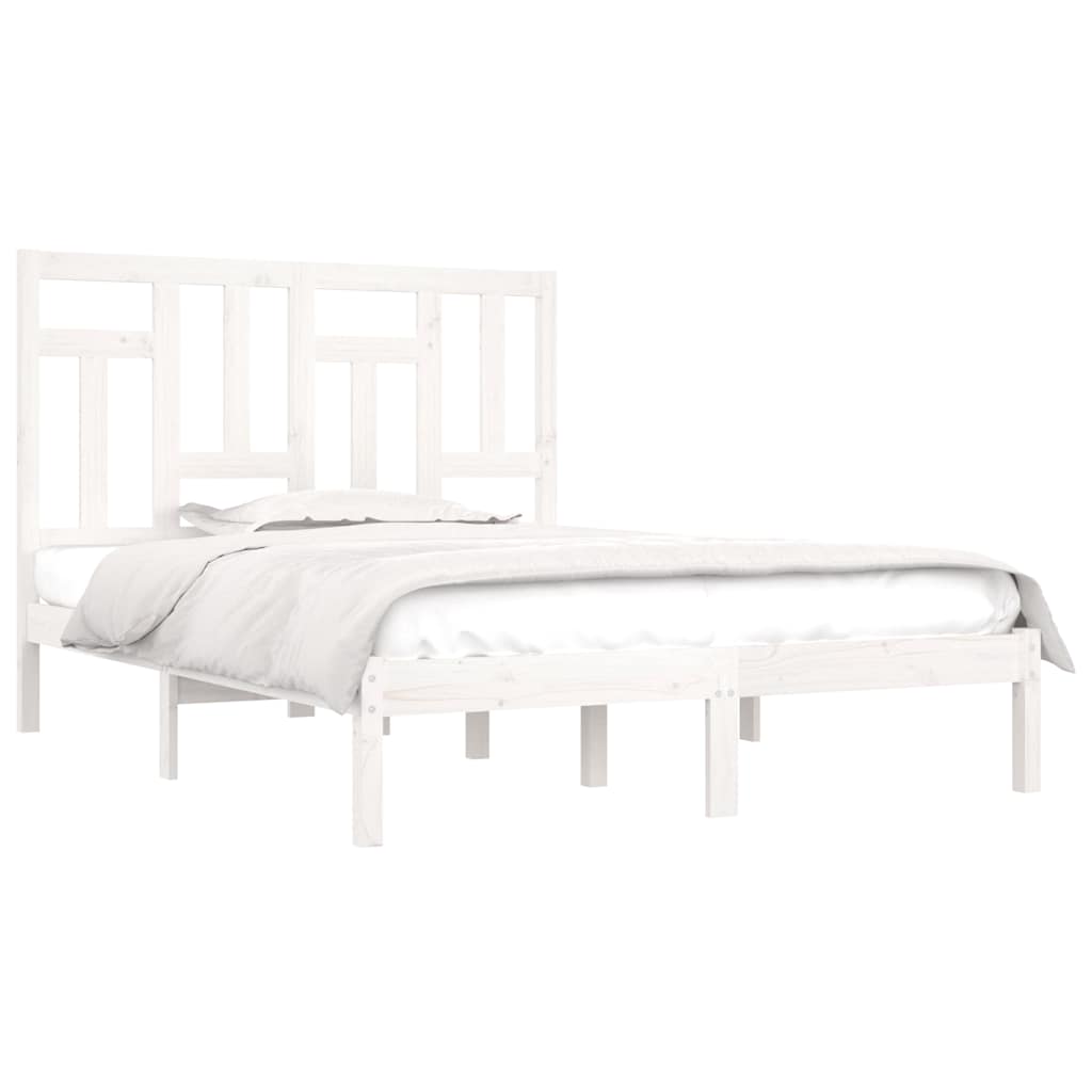 Vidaxl bedframe zonder matras massief grenenhout wit 140x200 cm
