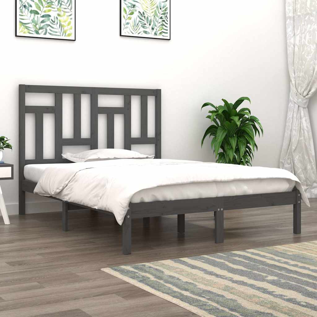 Vidaxl bedframe massief grenenhout grijs 200x200 cm