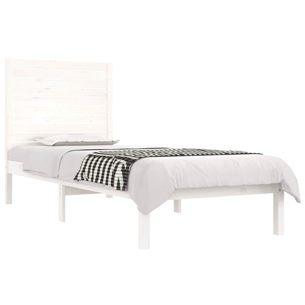 Vidaxl bedframe massief hout wit 90x190 cm