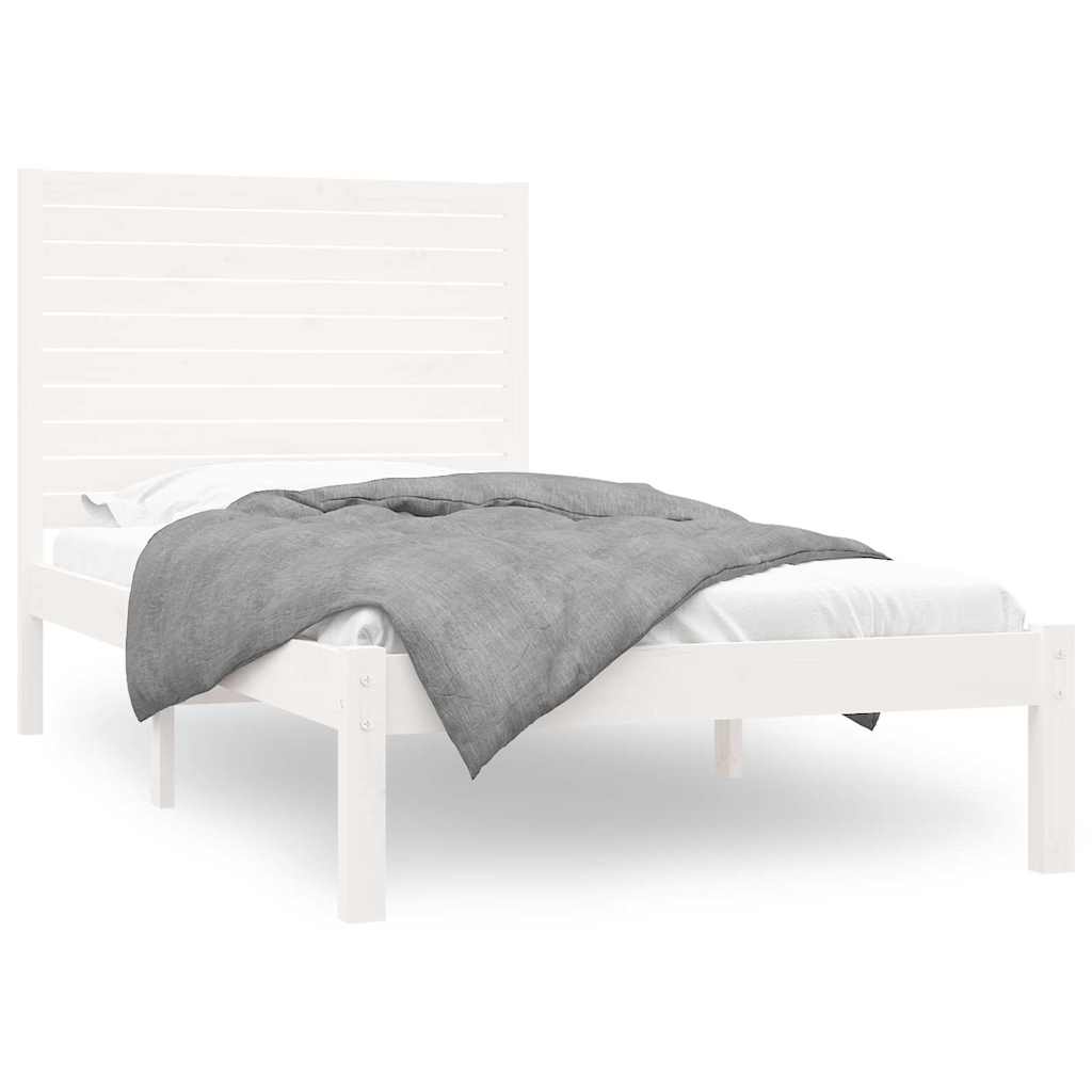 Vidaxl bedframe massief hout wit 90x200 cm