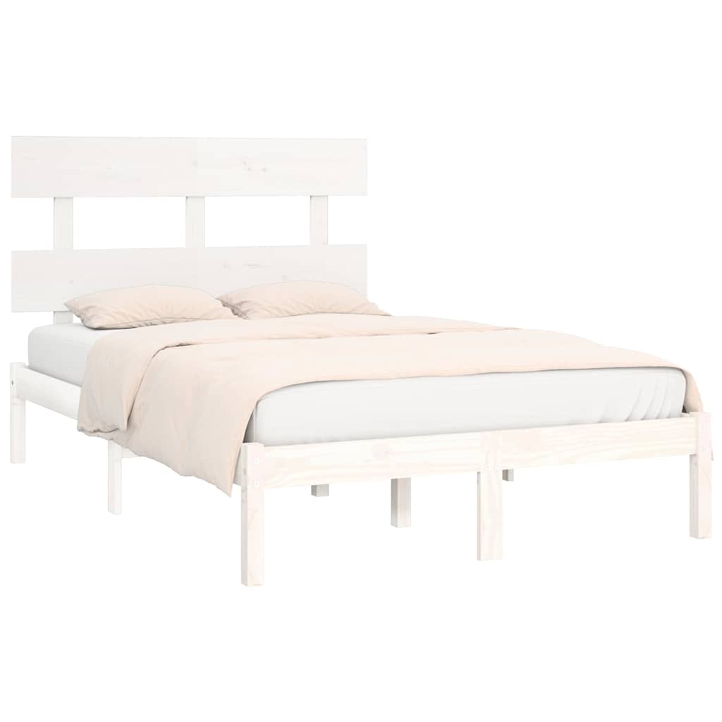 Vidaxl bedframe massief hout wit 120x200 cm