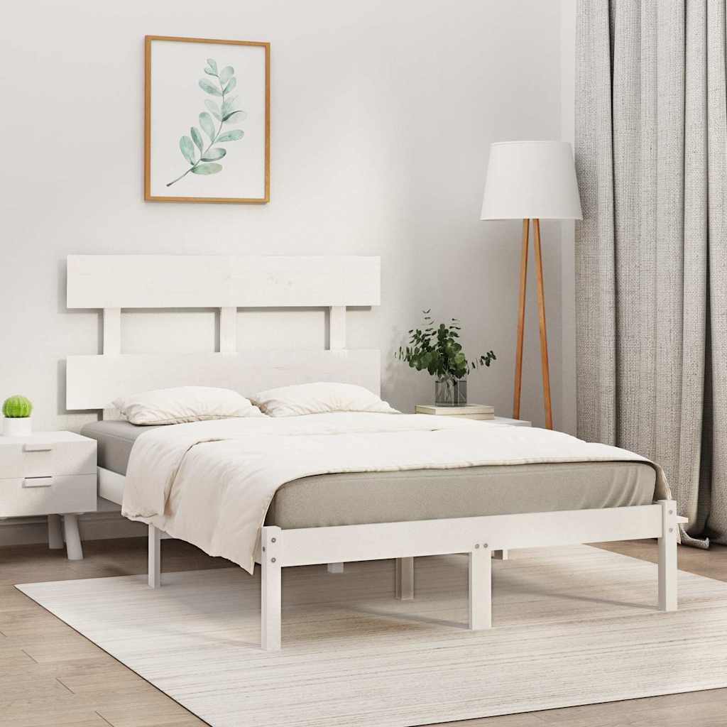 Vidaxl bedframe massief hout wit 120x200 cm