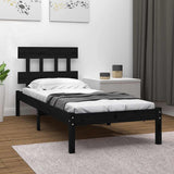 Vidaxl bedframe massief hout zwart 75x190 cm