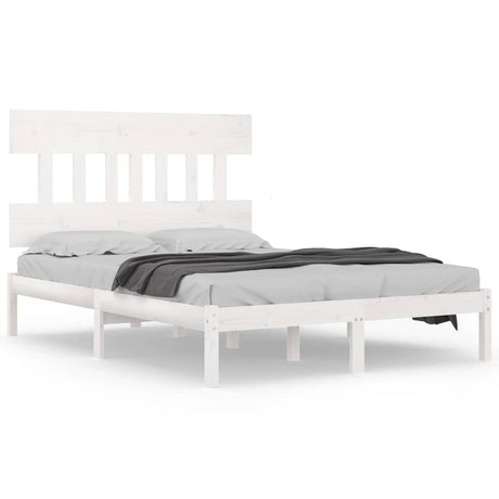 Vidaxl bedframe massief hout wit 140x190 cm
