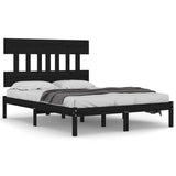 Vidaxl bedframe massief hout zwart 140x190 cm