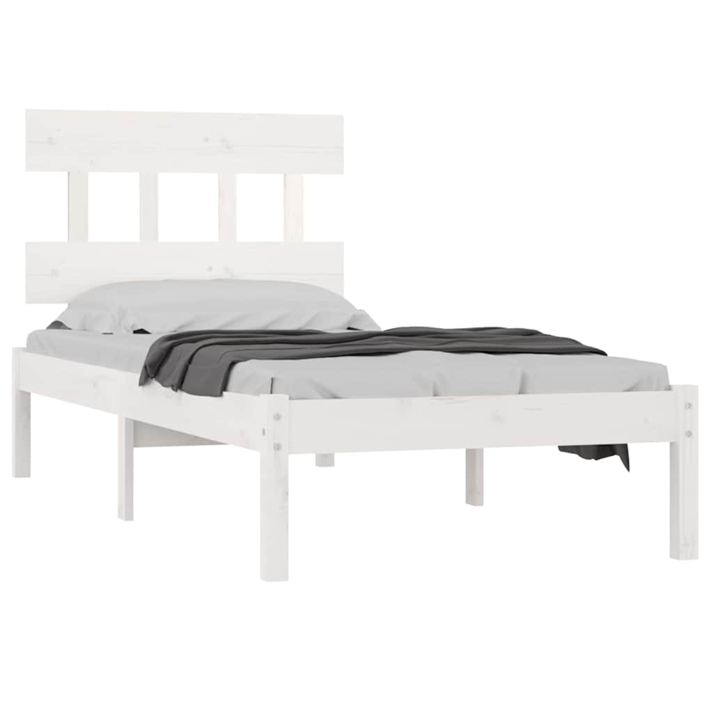 Vidaxl bedframe massief hout wit 100x200 cm