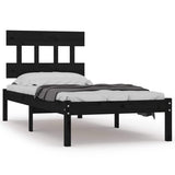 Vidaxl bedframe massief hout zwart 100x200 cm