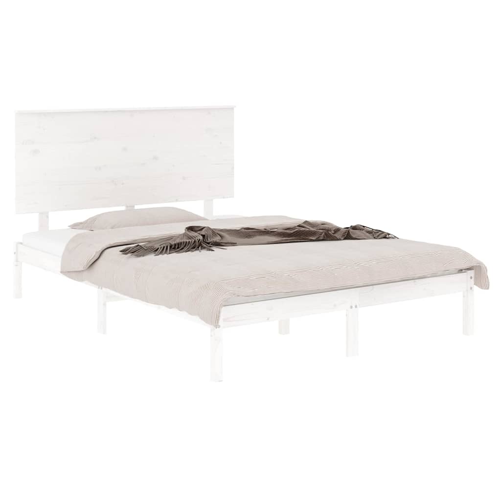 Vidaxl bedframe zonder matras massief grenenhout wit 120x200 cm