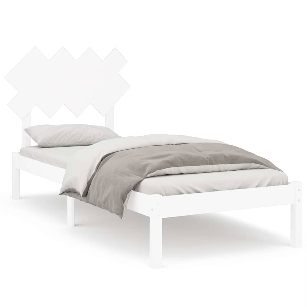 Vidaxl bedframe massief hout wit 90x190 cm