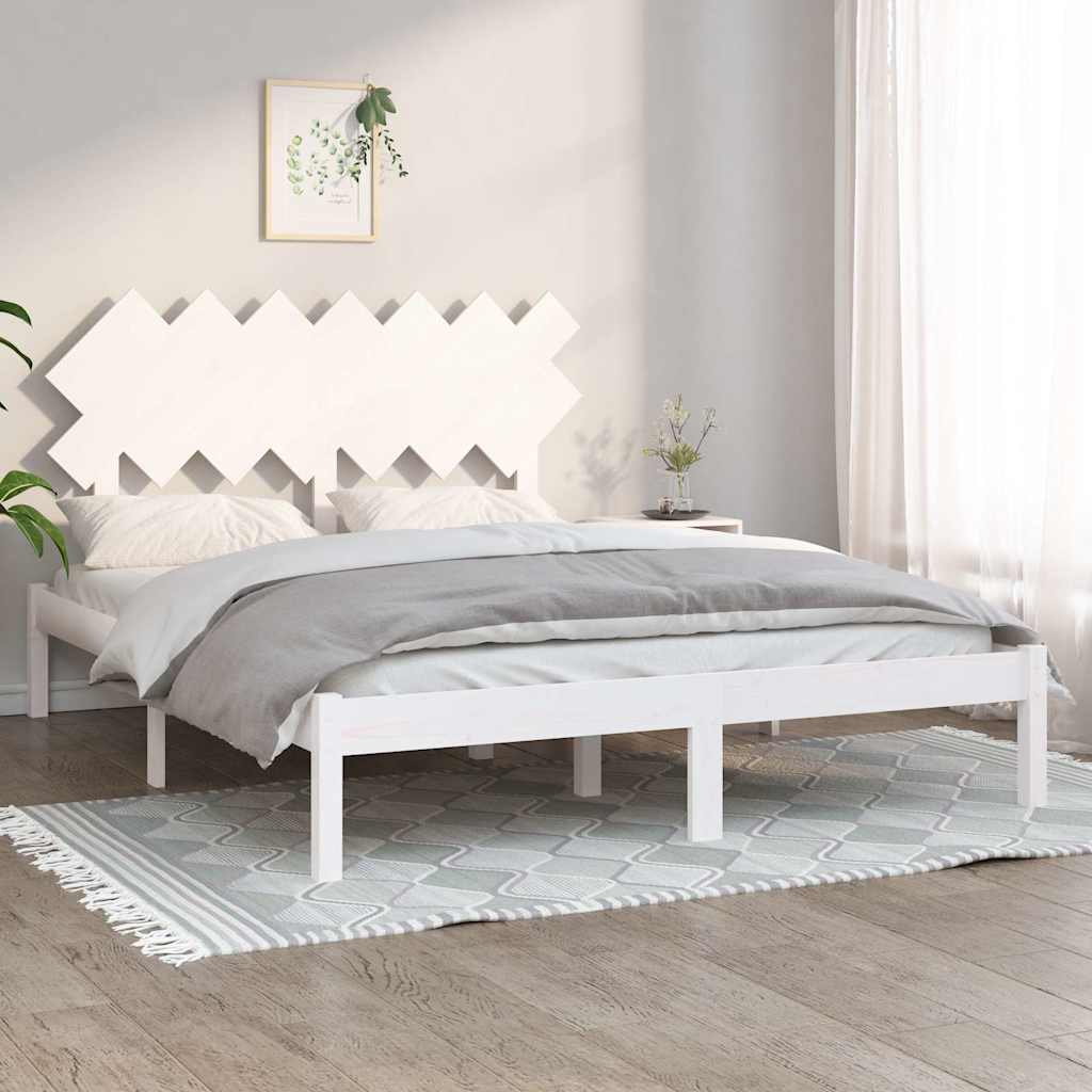 Vidaxl bedframe massief hout wit 140x190 cm