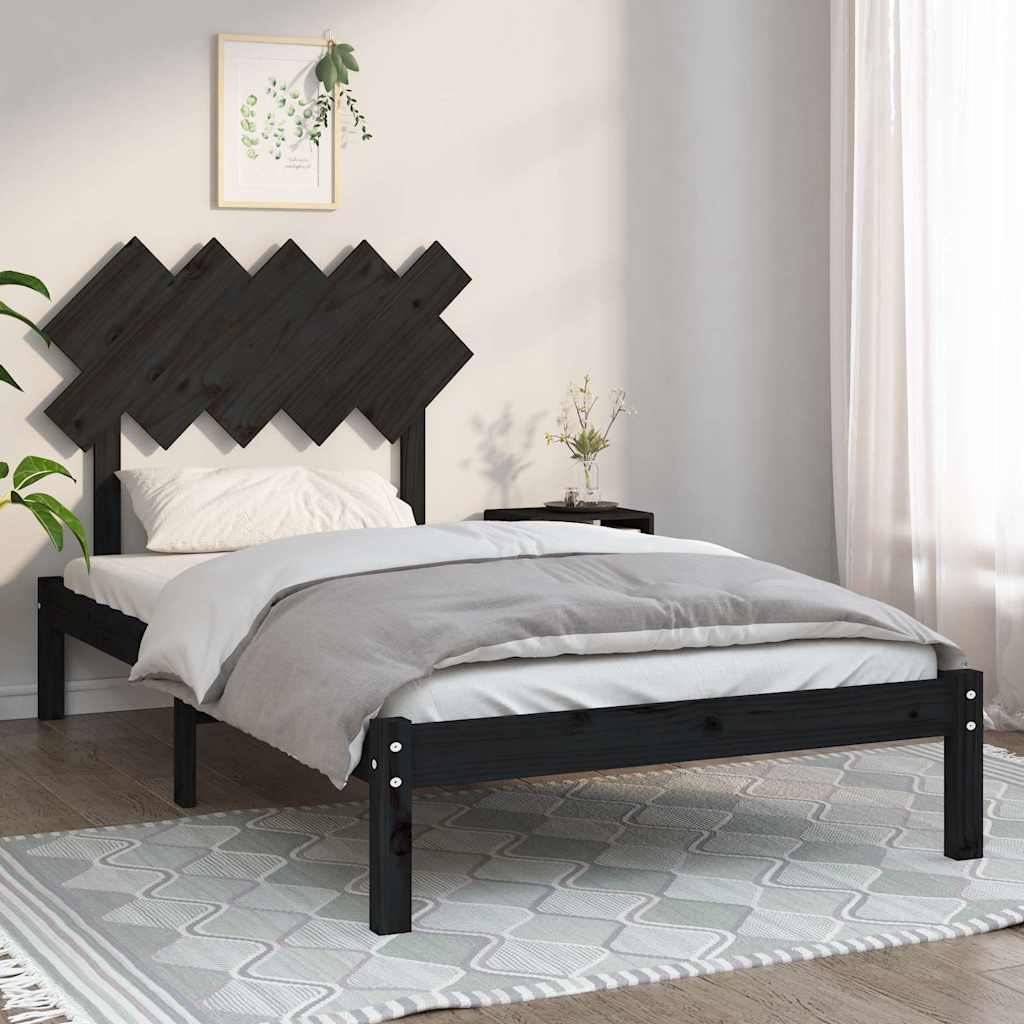 Vidaxl bedframe massief hout zwart 100x200 cm