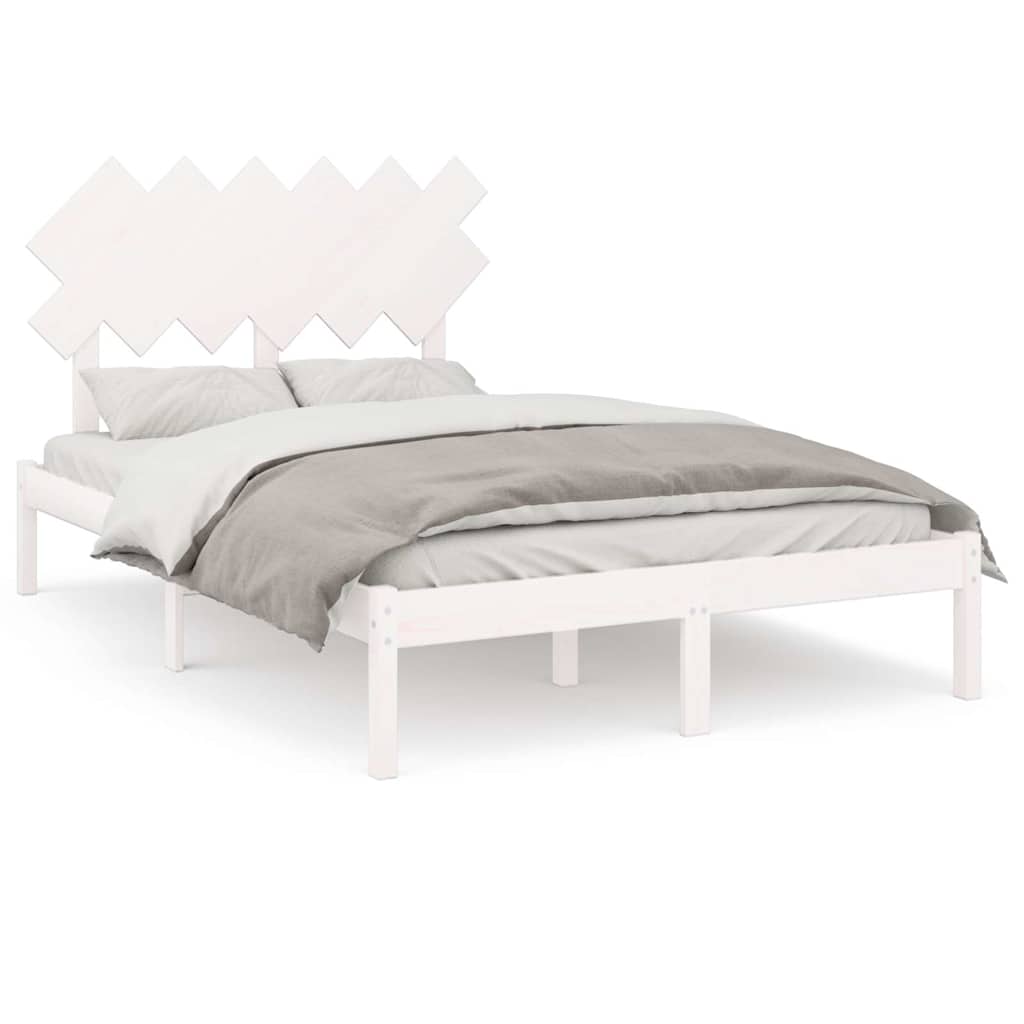 Vidaxl bedframe massief hout wit 120x200 cm