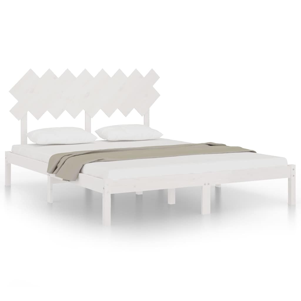 Vidaxl bedframe massief hout wit 160x200 cm