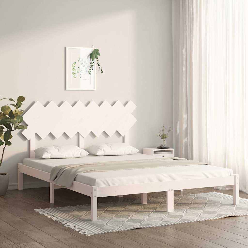 Vidaxl bedframe massief hout wit 160x200 cm