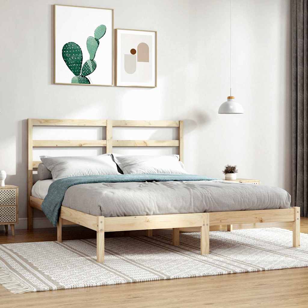 Vidaxl bedframe massief hout 135x190 cm