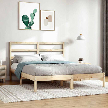 Vidaxl bedframe massief hout 135x190 cm