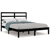 Vidaxl bedframe massief grenenhout zwart 140x190 cm