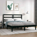 Vidaxl bedframe massief grenenhout zwart 140x190 cm