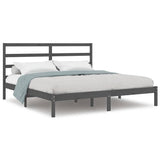 Vidaxl bedframe massief grenenhout grijs 200x200 cm