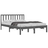 Vidaxl bedframe massief grenenhout grijs 200x200 cm