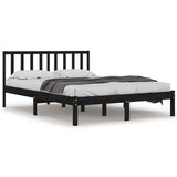 Vidaxl bedframe massief grenenhout zwart 200x200 cm