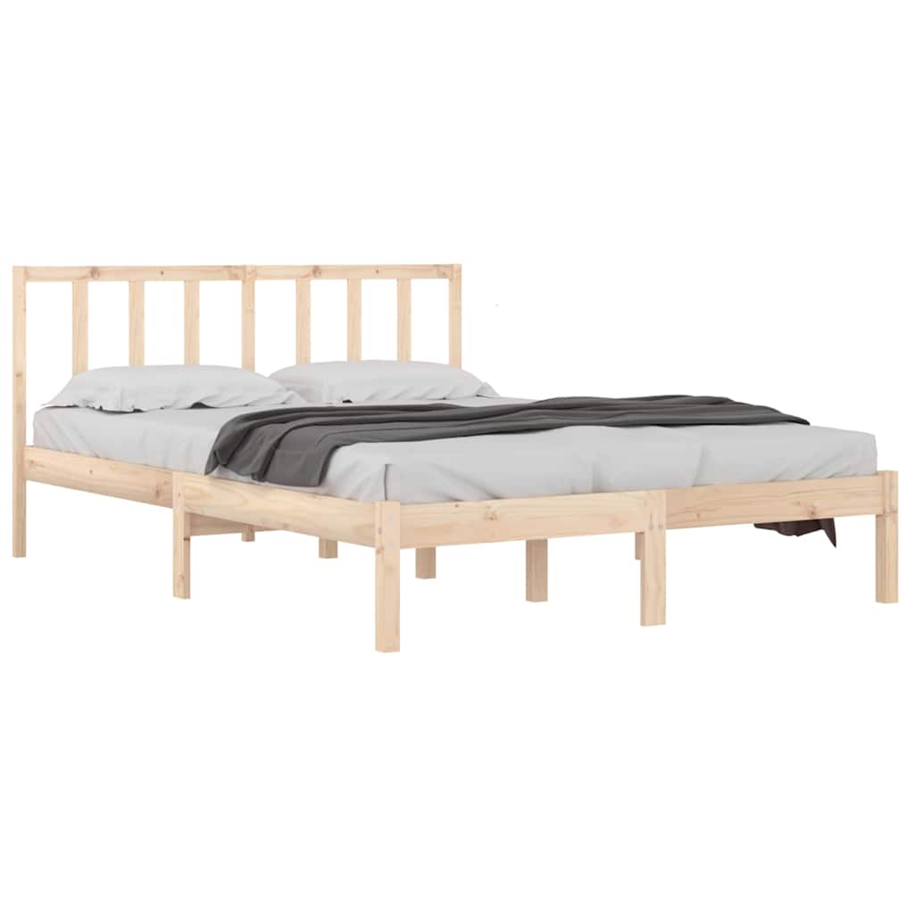 Vidaxl bedframe massief grenenhout 135x190 cm