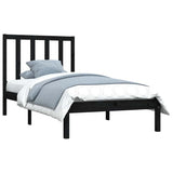 Vidaxl bedframe massief grenenhout zwart 75x190 cm