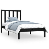 Vidaxl bedframe massief grenenhout zwart 100x200 cm