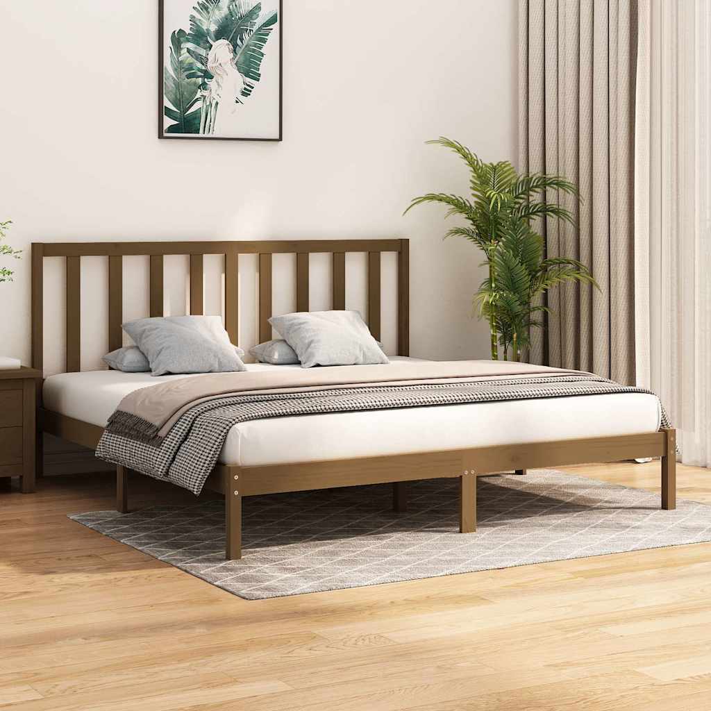 Vidaxl bedframe massief grenenhout honingbruin 200x200 cm